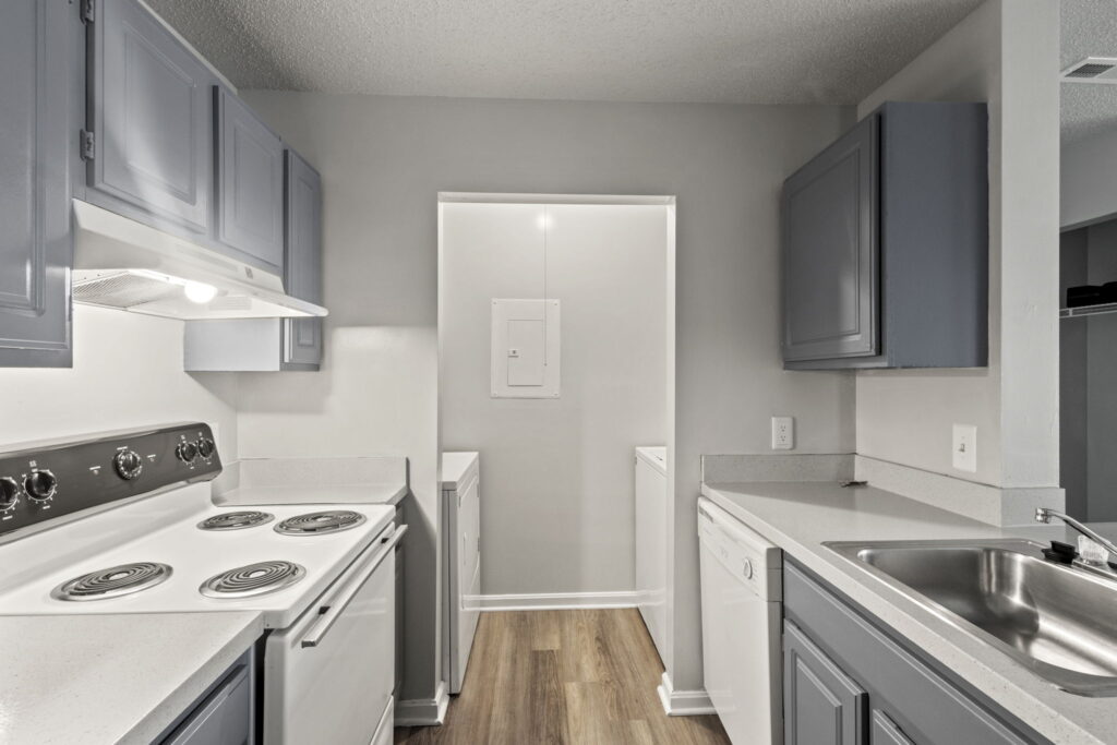 Quartermill Apartments kitchen and laundry